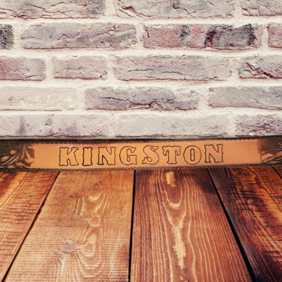 Vintage Western Leather Tooled Belt M, L, Kingston - Picture 3 of 9